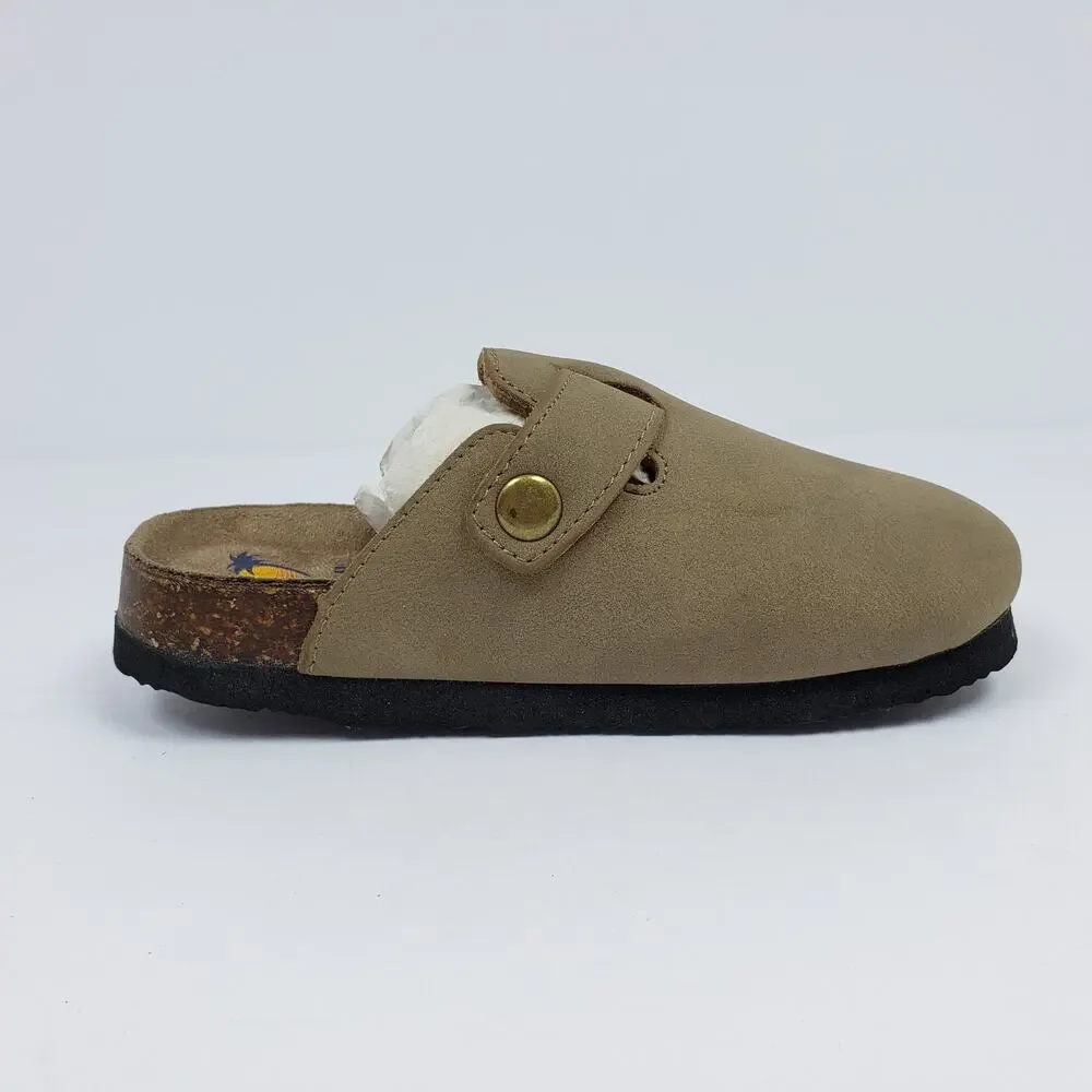 Maui Island Sherry Toddler Kids Size 11 Taupe Tan Slip On Casual Mule Sandals